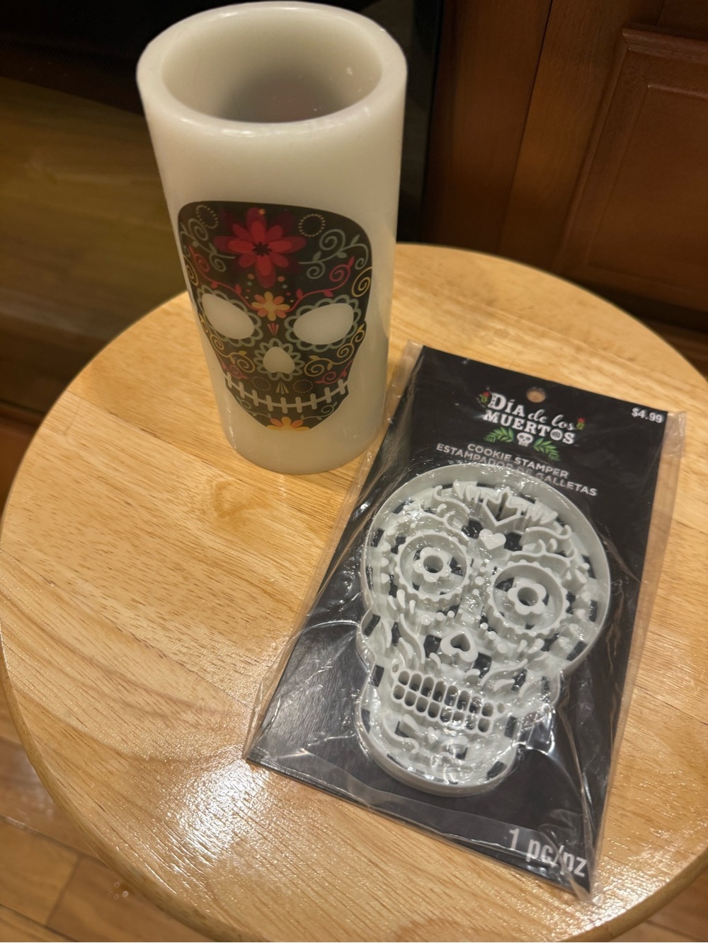 Dia de los Muertos Sugar Skull Candle Holder and Cookie Stamper -